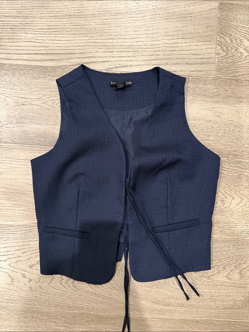 Sincerly Jules Navy Tie-Front Vest